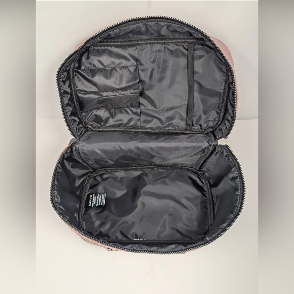 ❌SALE❌Bebe Soft Train Quilted Case Faux Leather Makeup Travel Bag Large Size.NWT - Picture 8 of 12